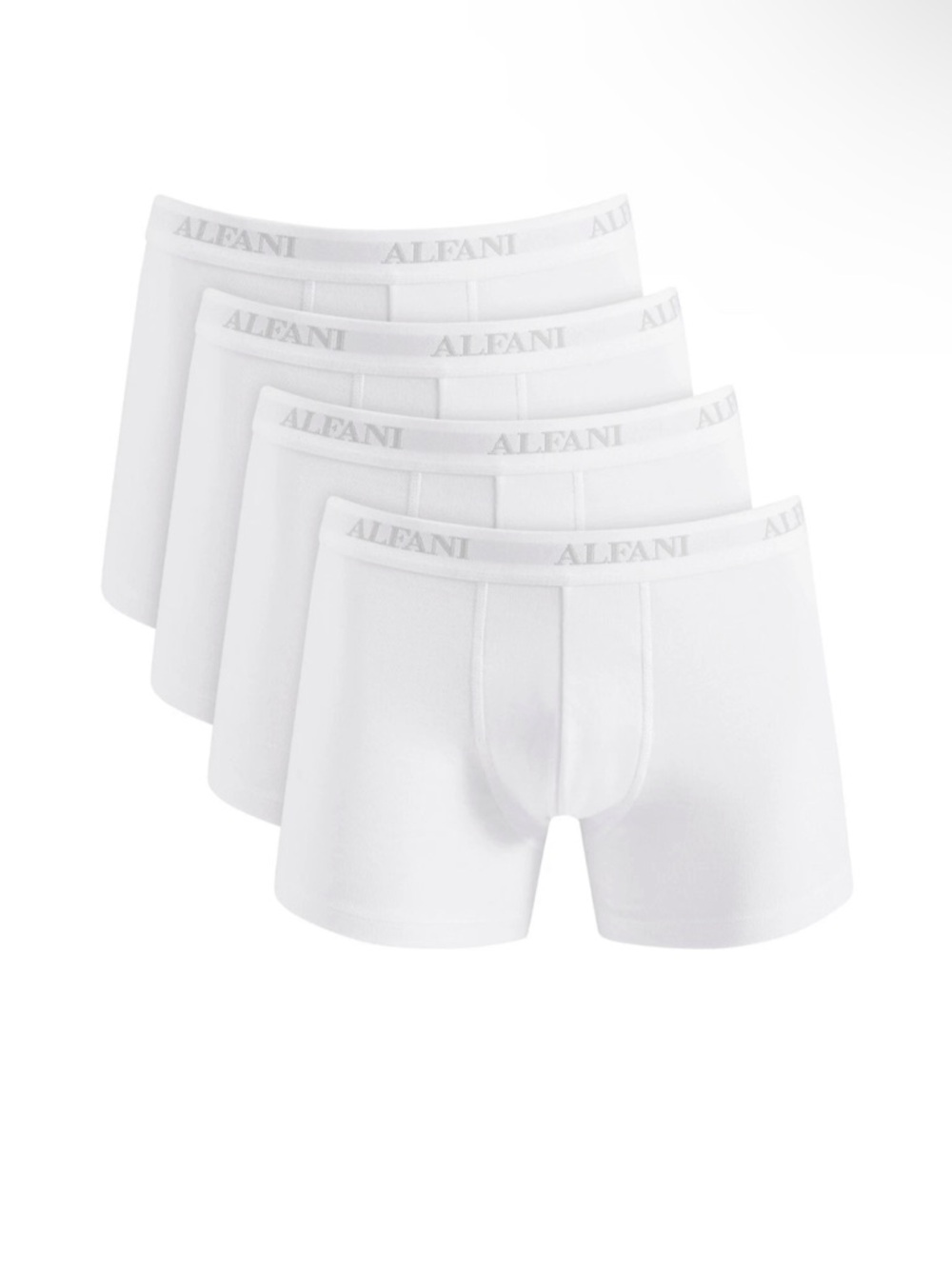 Alfani Men’s 4 Pack Moisture-Wicking Cotton Trunk Underwear White Size 2XL